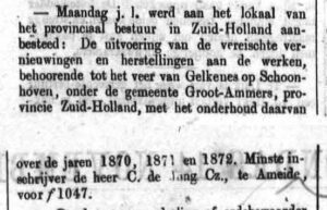 Schoonhovensche Courant 00020 1869-11-14 artikel 1 c