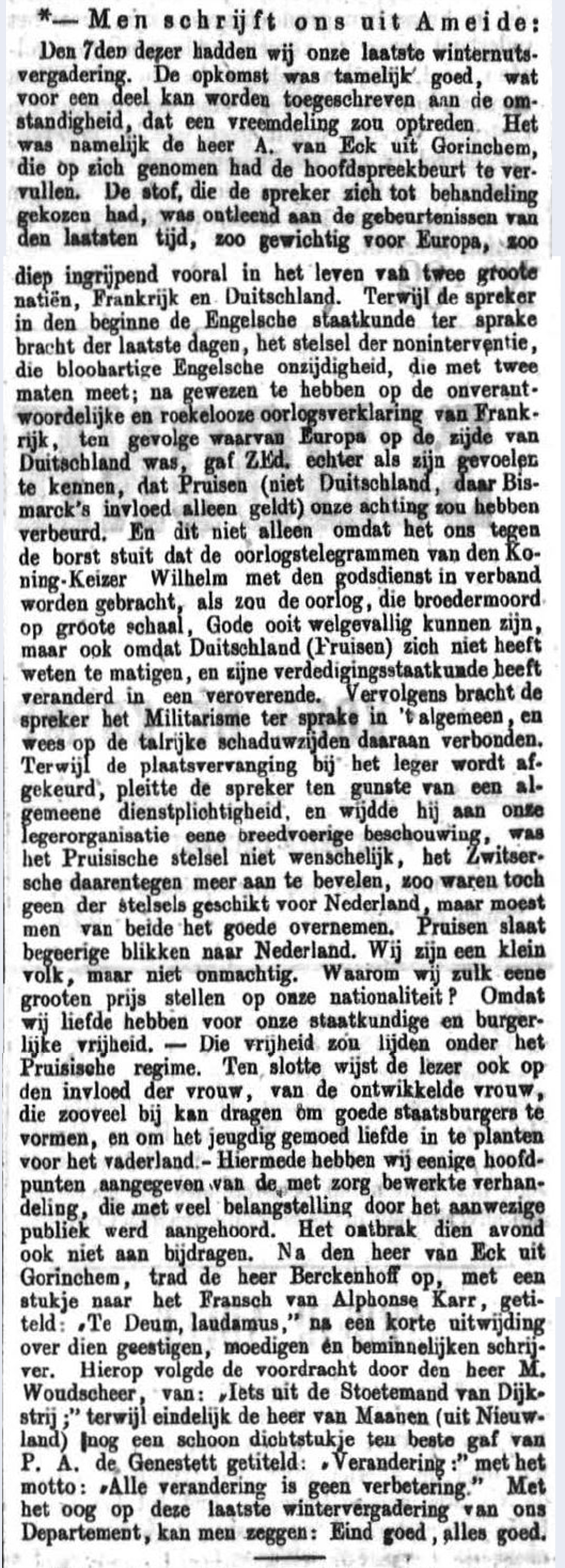 Schoonhovensche Courant 00089 1871-03-12 artikel 1